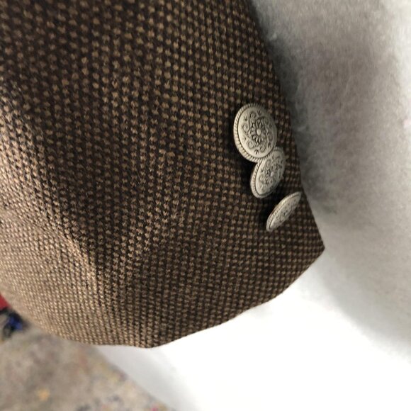 Circle S Blazer Mens 44L Brown Wool Western Sport Coat Two Button Cowboy Rodeo - Picture 15 of 16